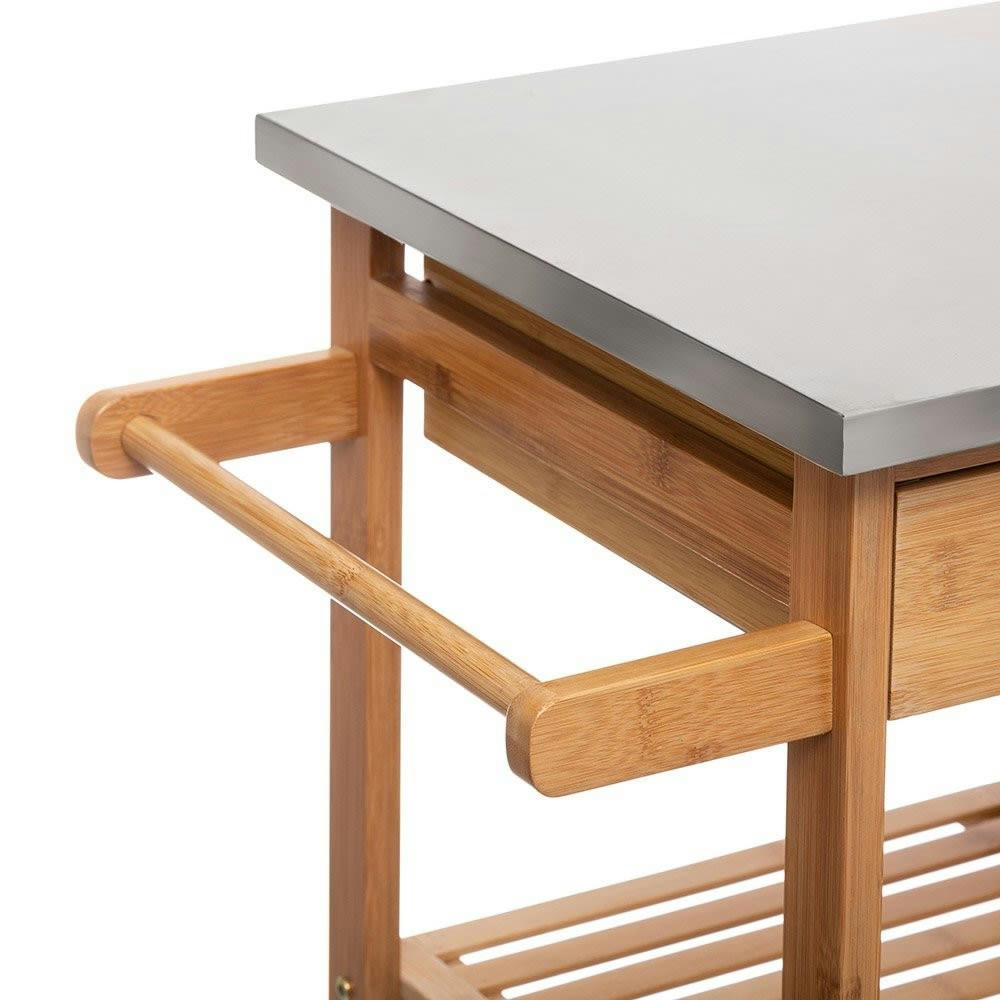 - Desserte 3 tiroirs 3 paniers en bambou