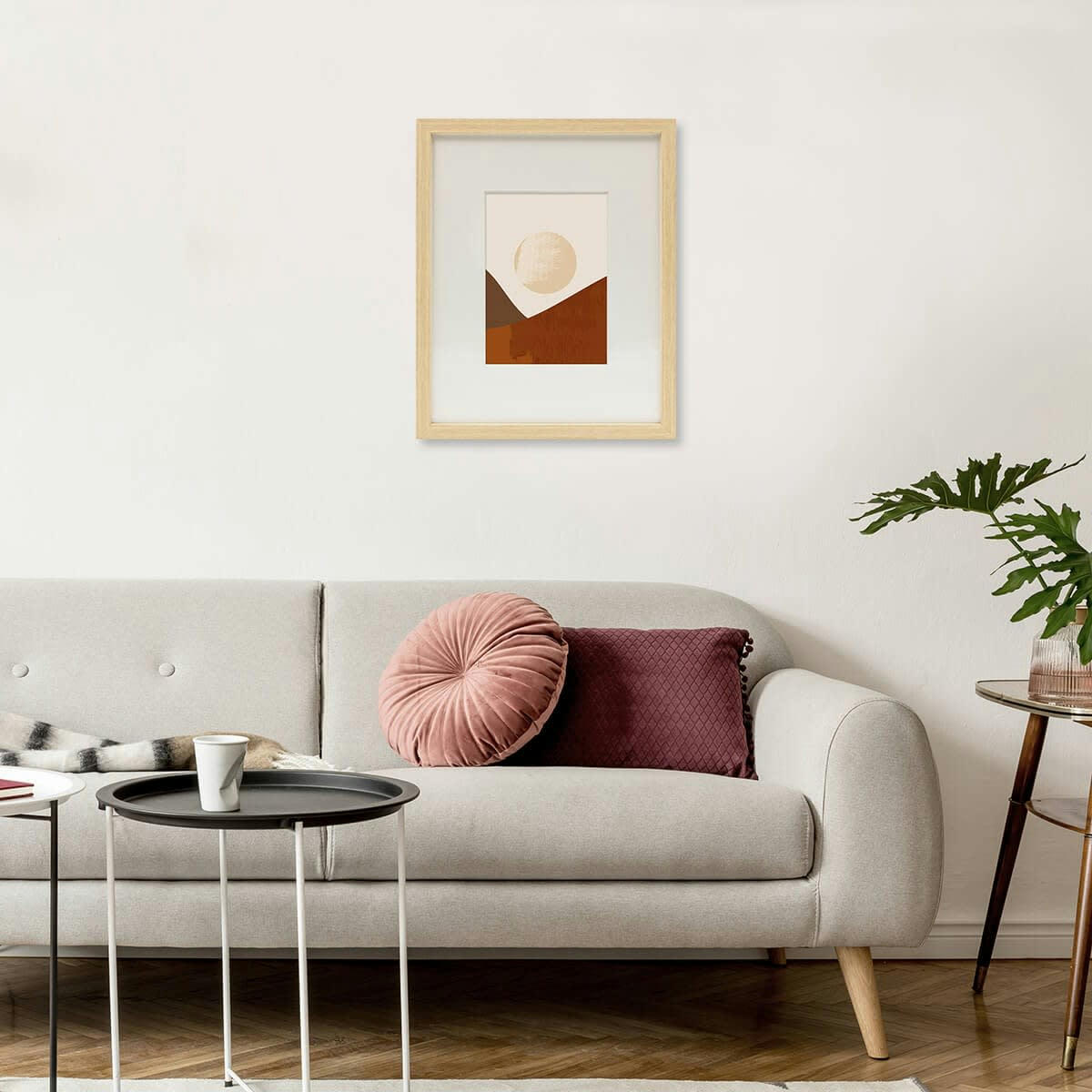 WILD - Cadre photo beige brut 24x30 cm avec passe-partout résine recyclée