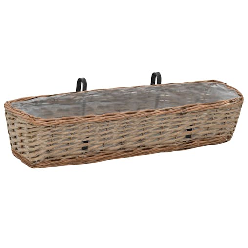 NNEVL Balcony Planter 2 pcs Wicker with PE Lining 80 cm