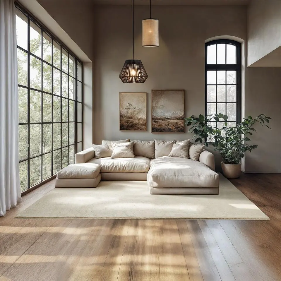 tectake? Kortpolig vloerkleed Soft Zone 200 x 290 cm - Beige