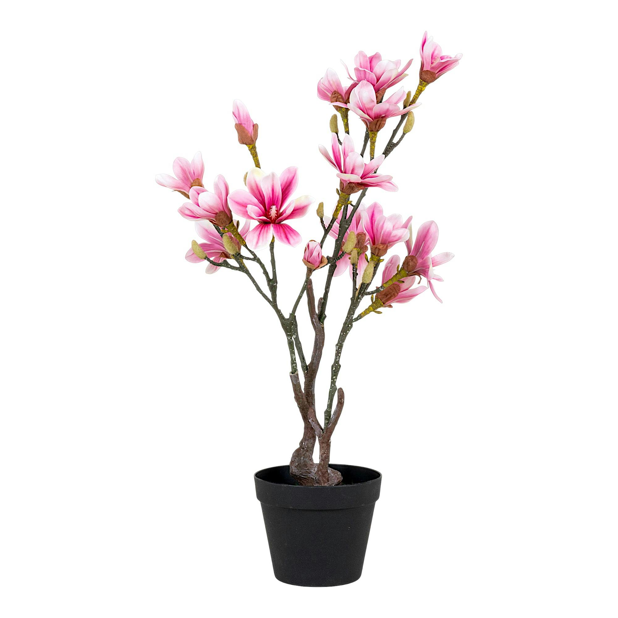 Magnolia artificiel rose en pot