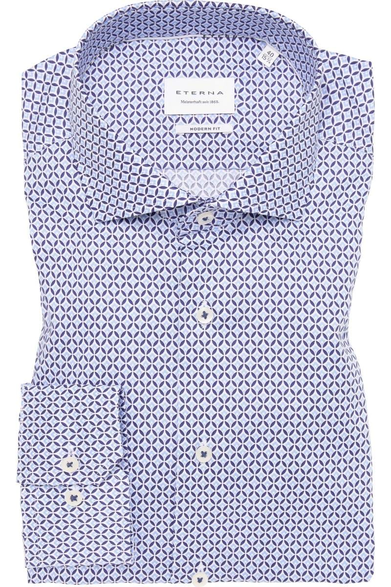ETERNA Modern Fit Hemd mittelblau, Bedruckt