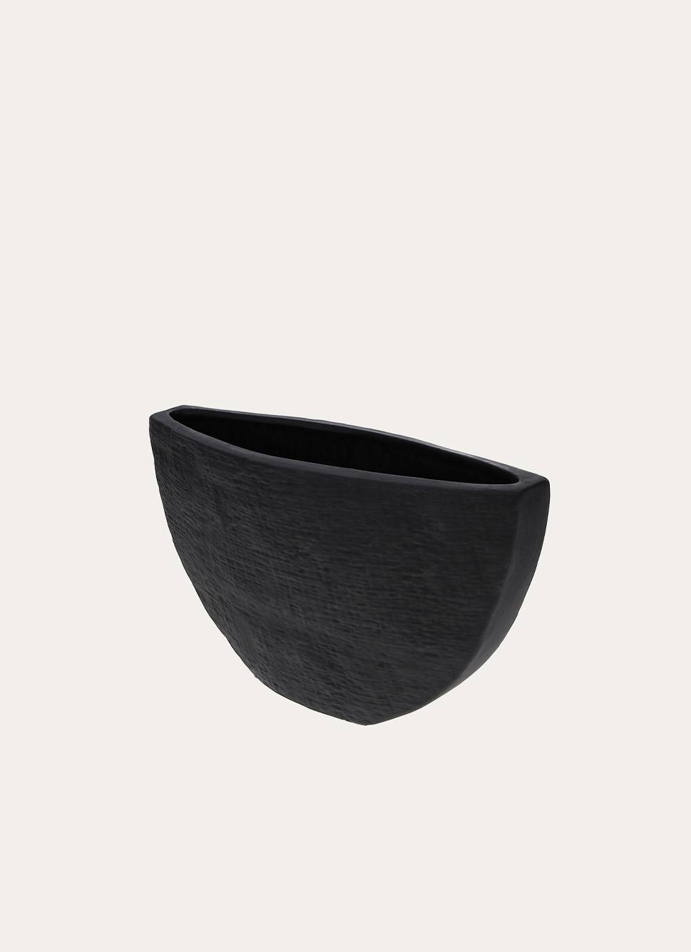VASE EN GRÈS TEXTURÉ NOIR