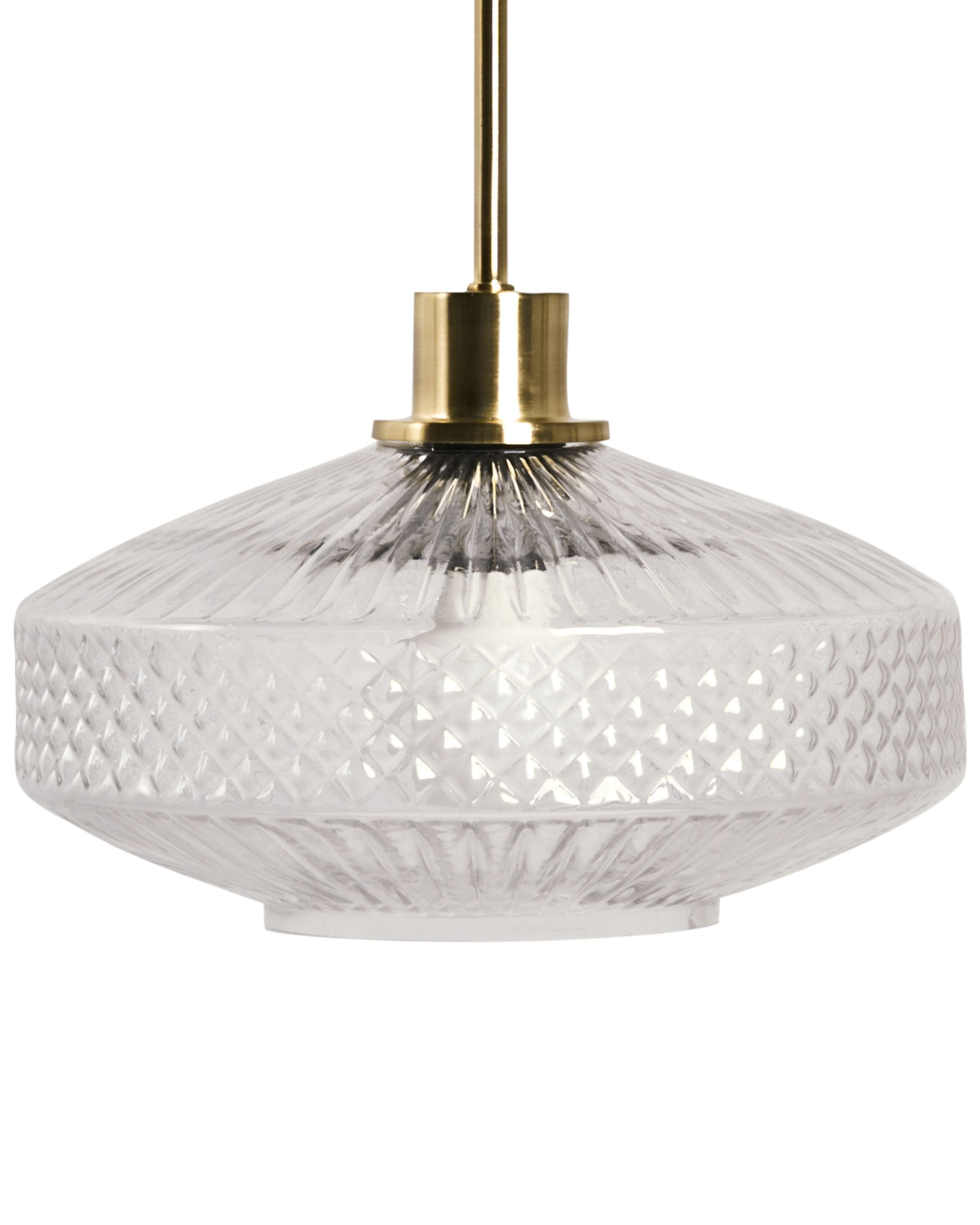 Lampa wisząca przezroczysta ze szklanym abażurem