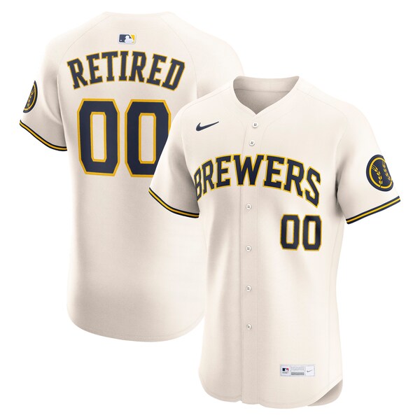 Milwaukee Brewers Nike  Home Elite Pick-A-Player Retired Roster Jersey - Cream