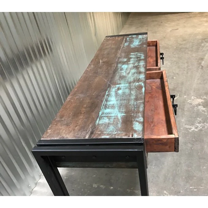 Handmade Old Reclaimed Wood Console Table (India) - 60 x 16 x 31.5