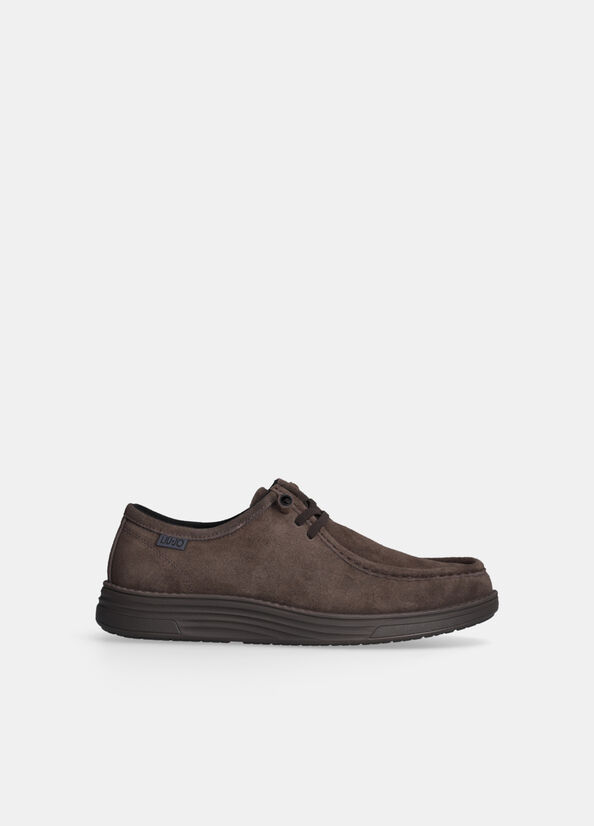 Mocassini stringati in suede