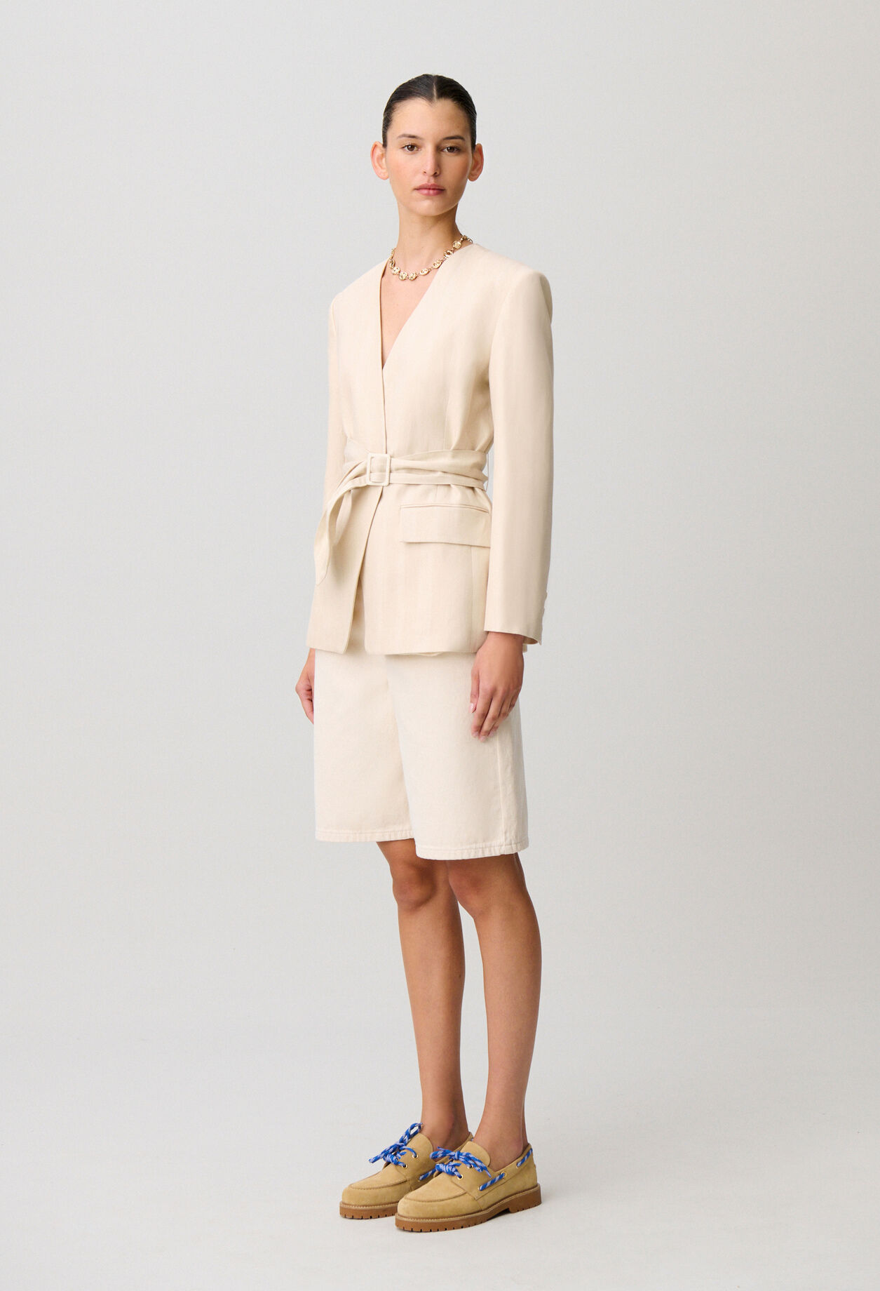 Veste tailleur col kimono
