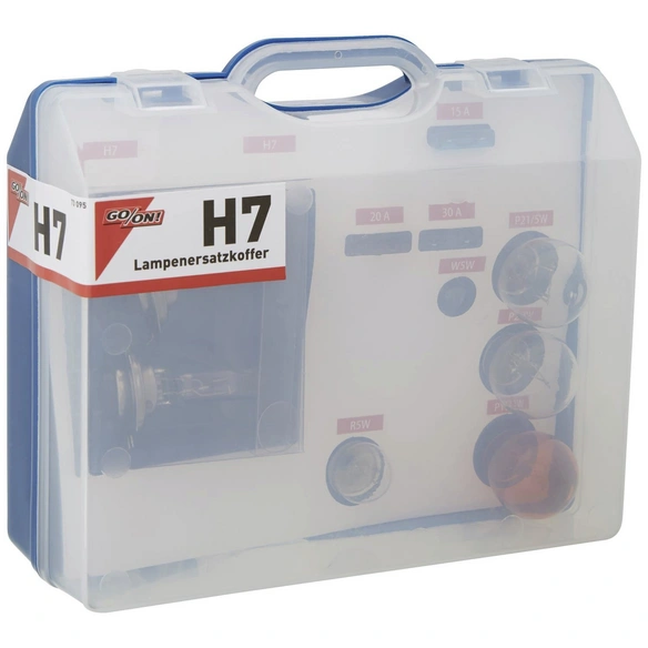 Ersatzlampenkoffer, H7, H7, P21/5W, P21W, PY21W, R5W, W5W, 1 Stück