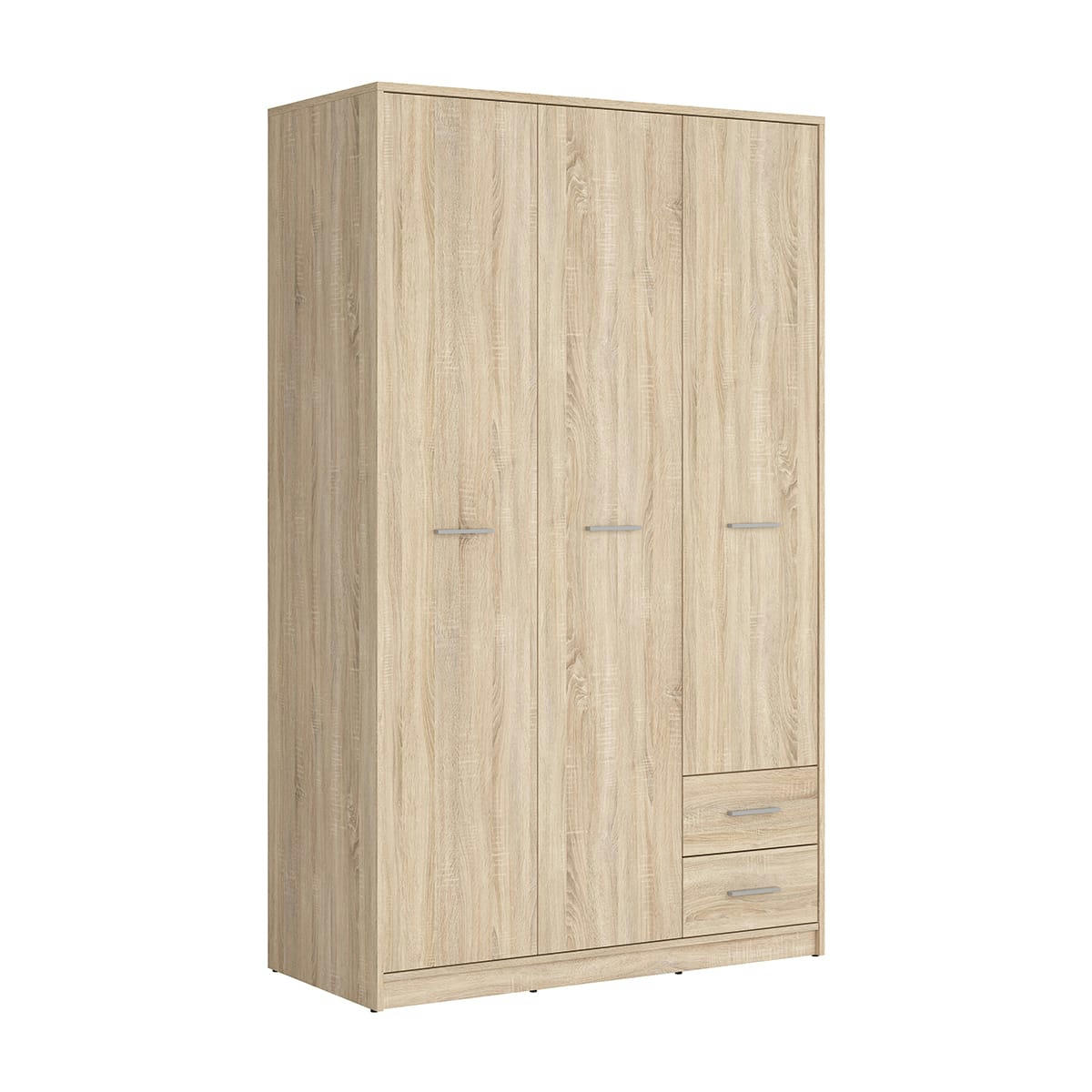 - Armoire 3 portes 2 tiroirs stratifiés naturel