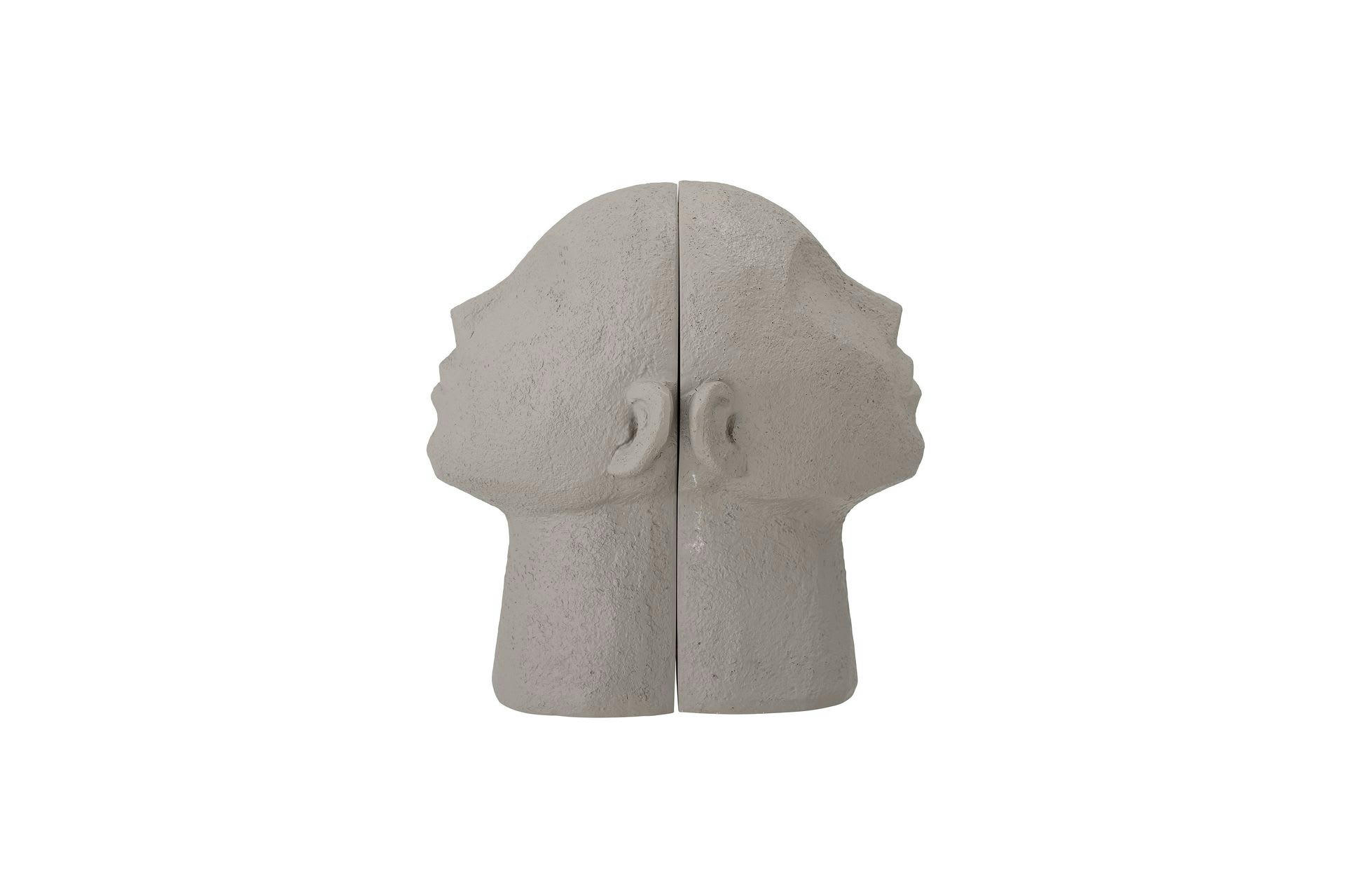 BALDUR - Serre-livres en polyrésine gris