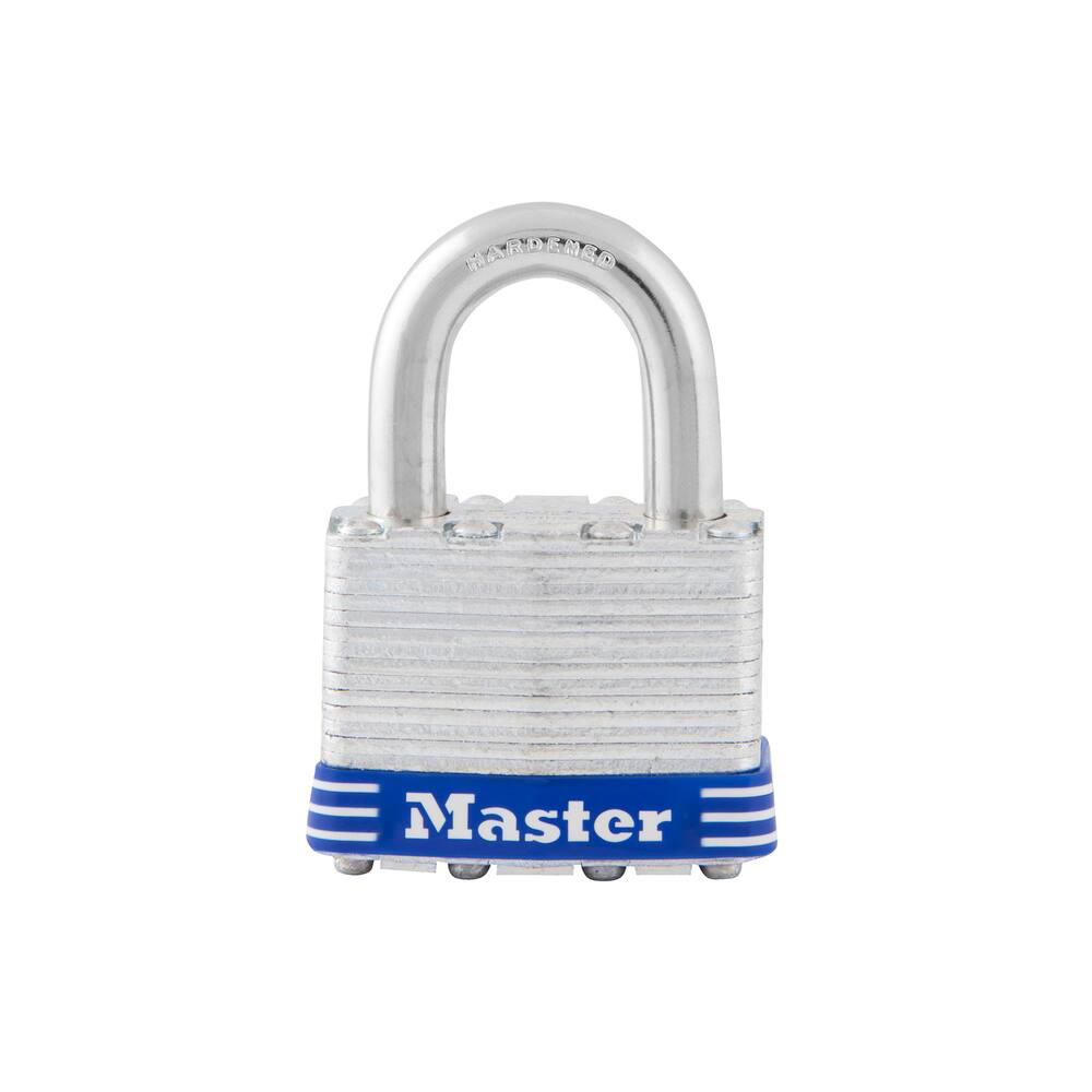 Master Lock 44mm-Wide Laminated Steel Keyed Padlock with 24mm Shackles, Silver