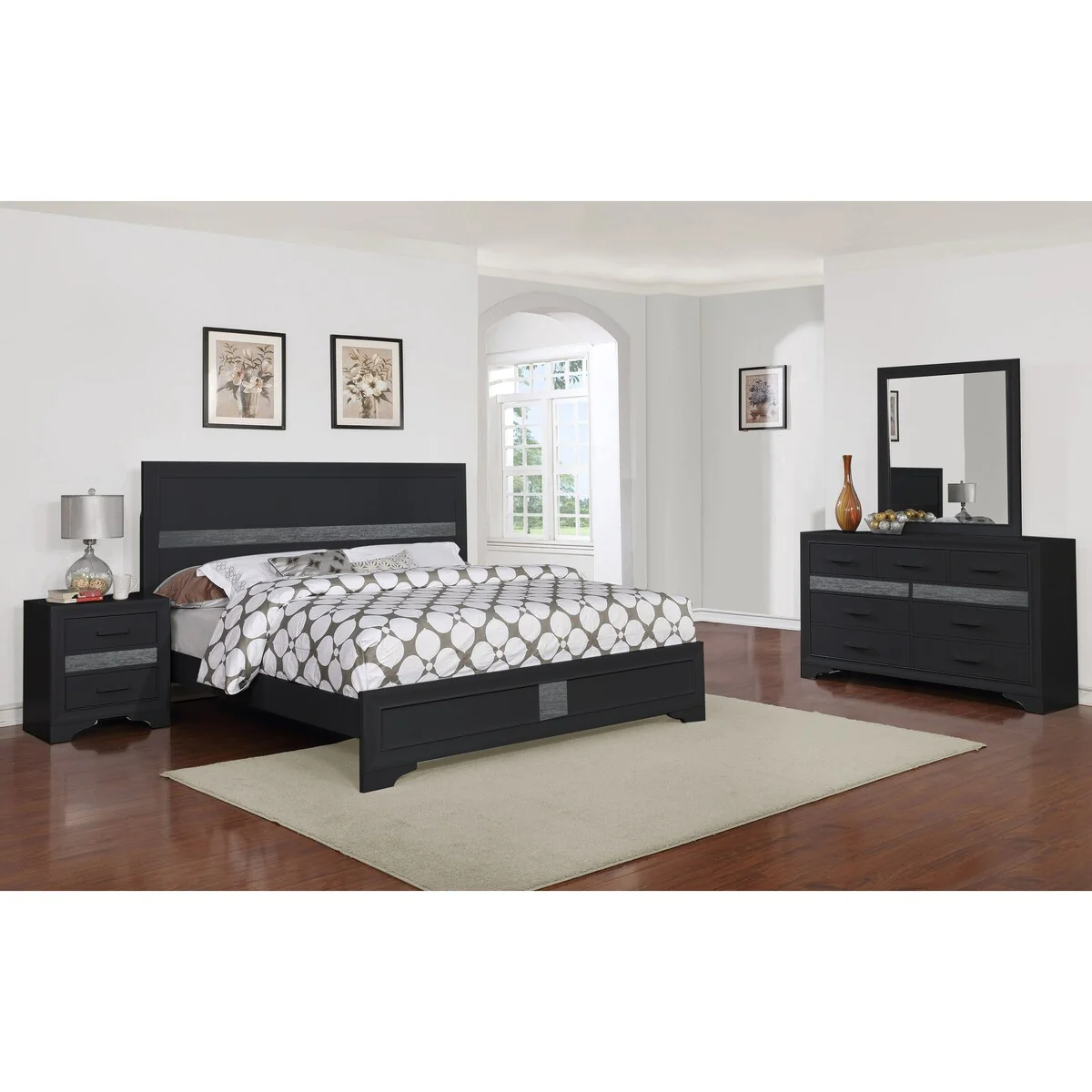 Dreyfuss Inlaid Bedroom Set (Full/ Queen) (4pc/ 5pc)
