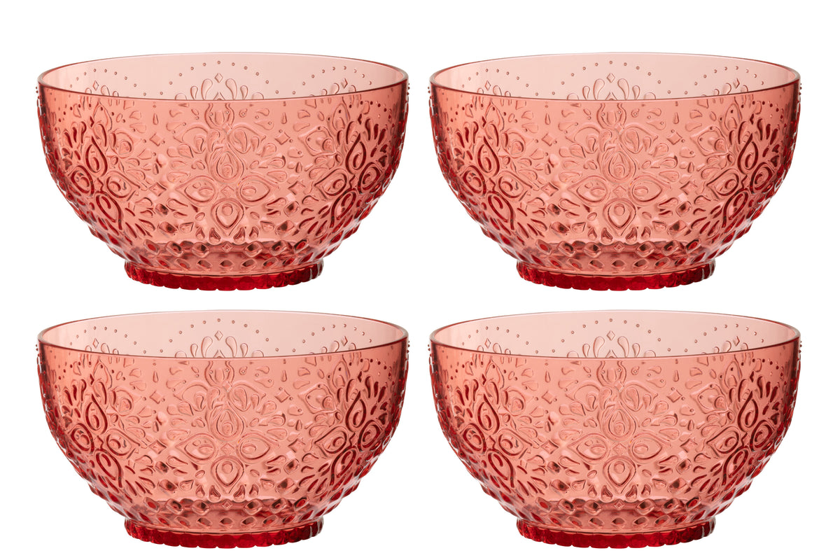J-Line kom - kunststof - rood - doos van 4