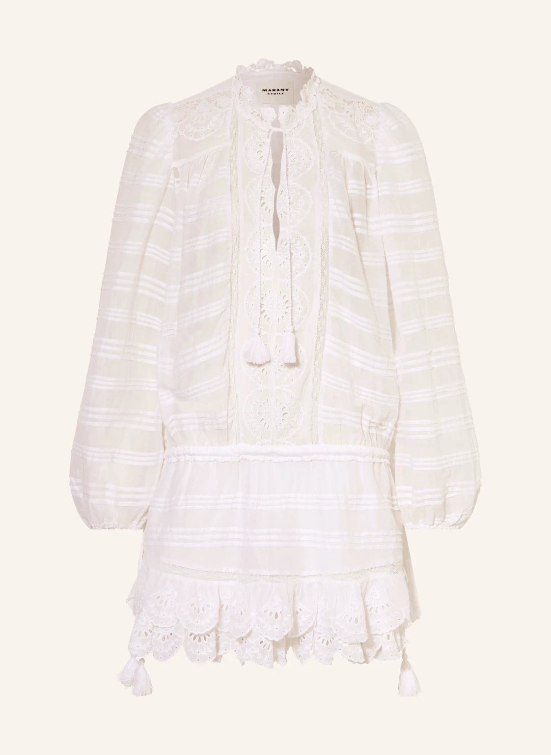 MARANT ÉTOILE Kleid PREYA mit Lochspitze und Rüschen