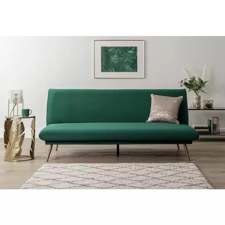 Habitat Matteo Velvet 2 Seater Sofa Bed - Green