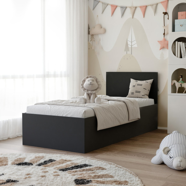 Łóżko dziecięce SIMPLE bez materaca | 90x200 Czarne