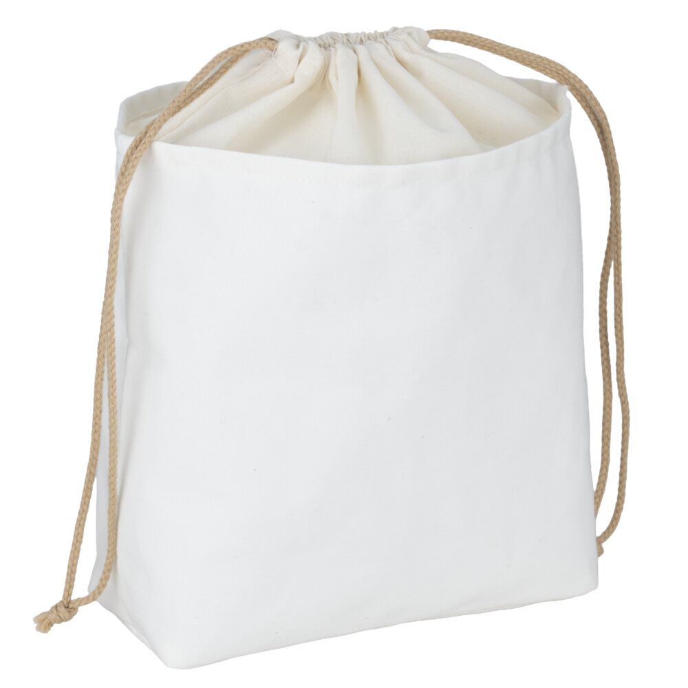 Sac à pain coton blanc avec lien à nouer 29x22xH20cm