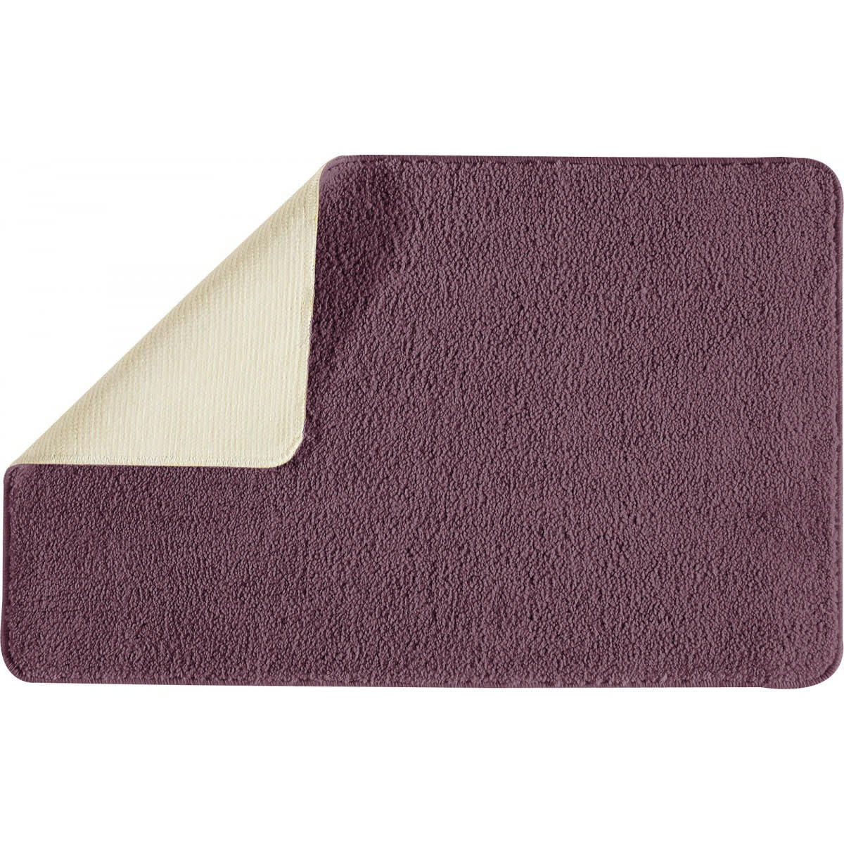 POLYNESIE - Lot de 2 tapis de bain polyester  50x80cm +  contour violet