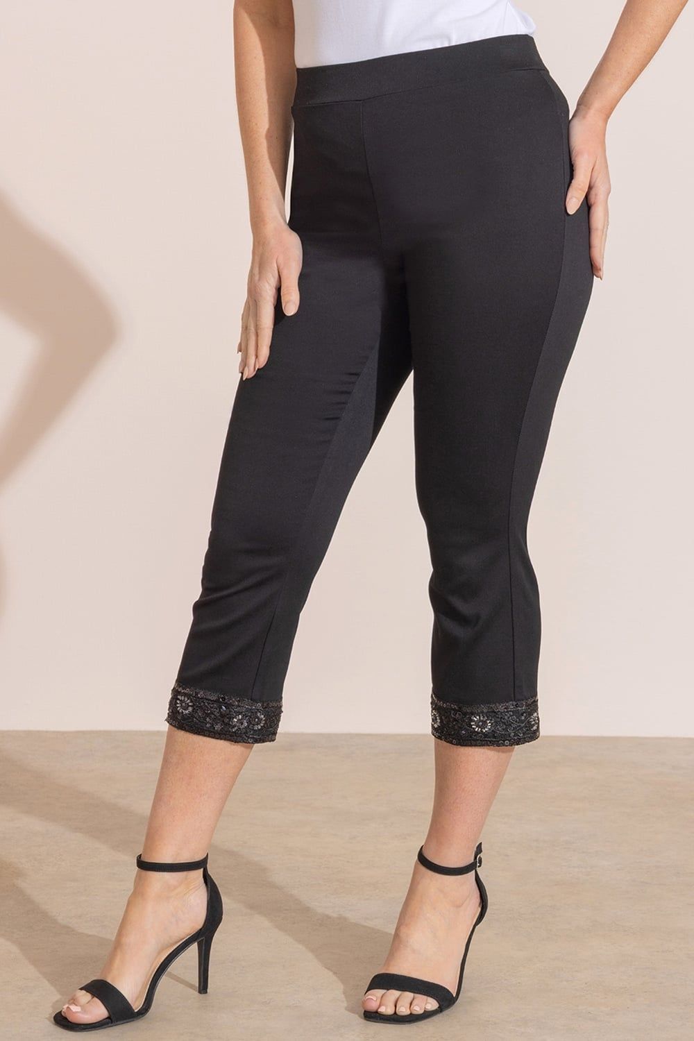 Klass. Embellished Capri Trousers