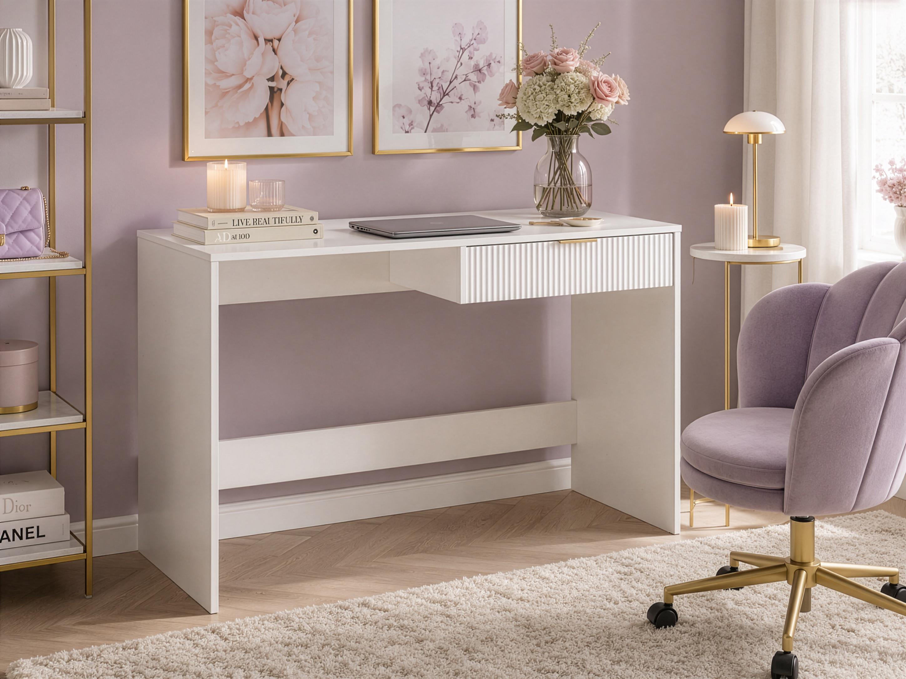 Home Office Desk LUTETIA White 120 cm 60 cm