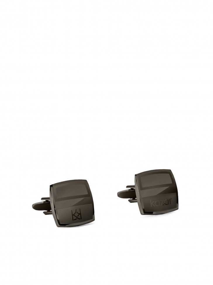 Square cufflinks in graphite colour
