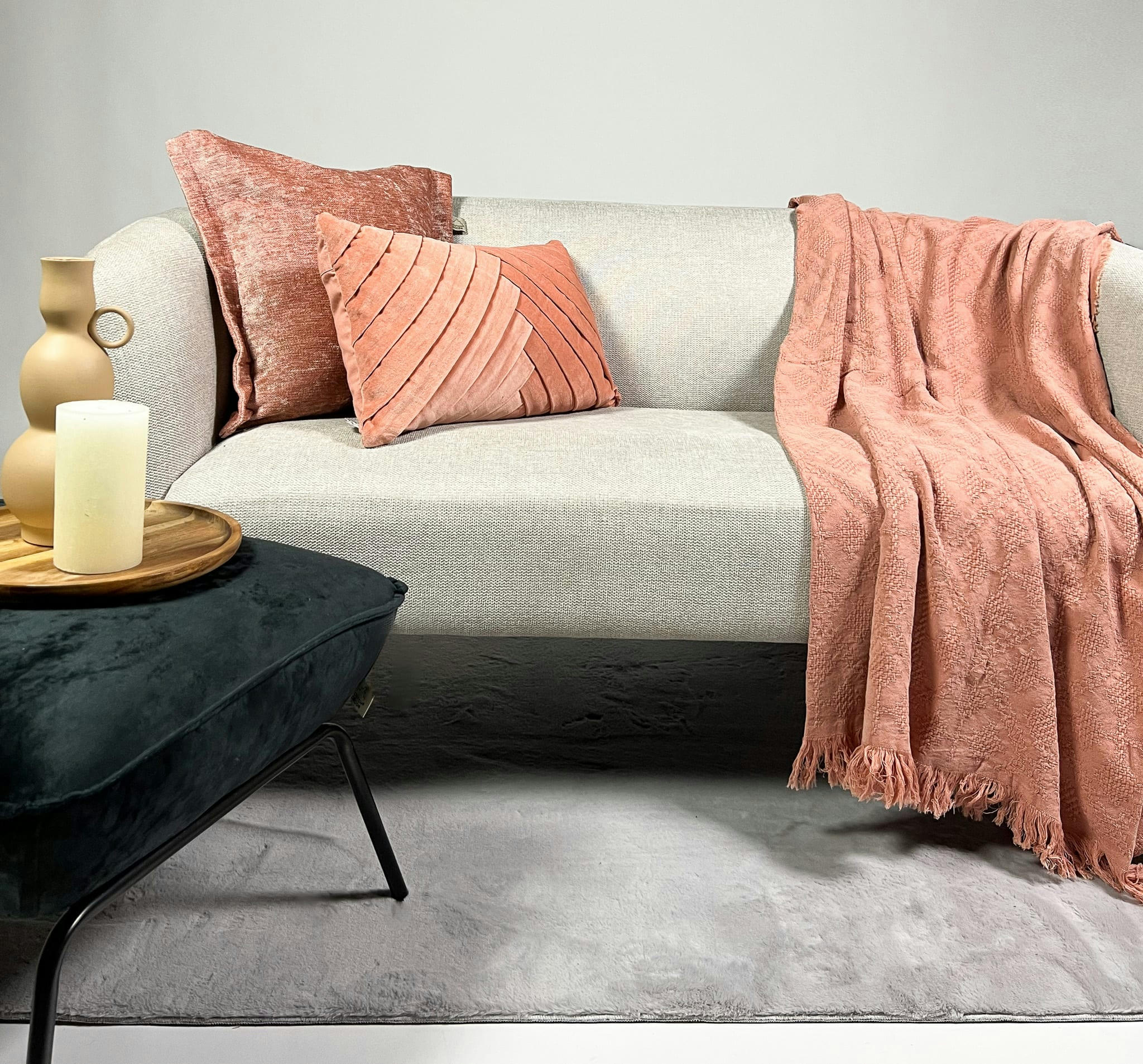 - LOT DE 3 - Sweet Courtyard - Coussin 30x50 cm - Coussin 45x45 cm - Pla