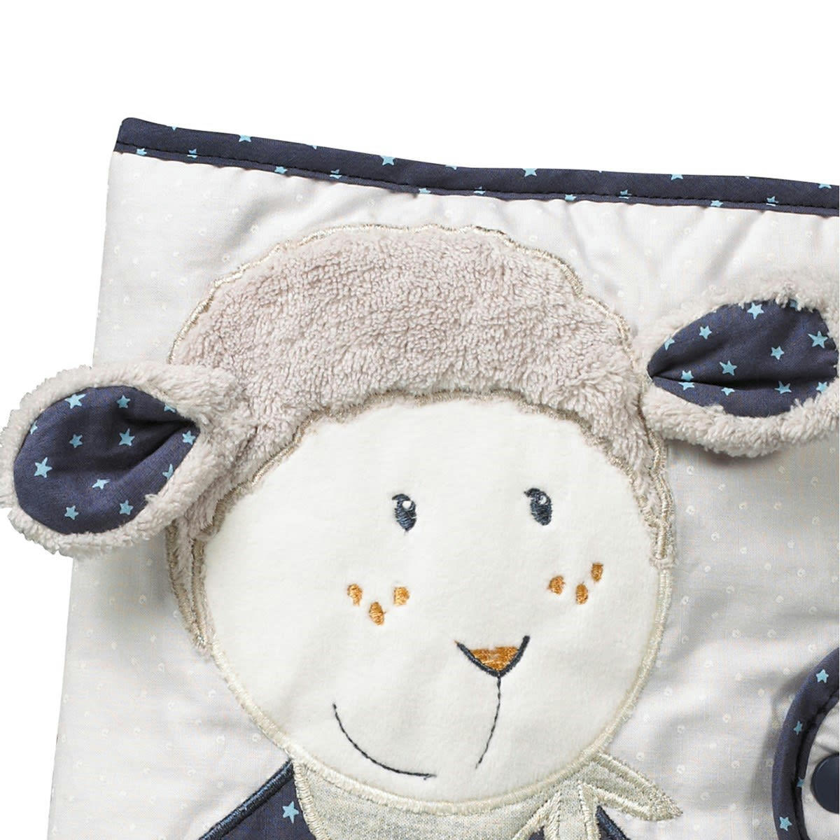 MERLIN - Protège carnet de santé Mouton en coton blanc