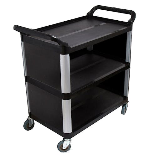 SOGA 3 Tier Covered Food Trolley Mechanic Kitchen Black