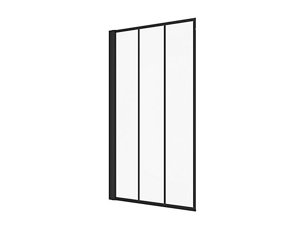 Pare-baignoire pivotant noir mat look atelier - 80 x 140 cm - DOLANA