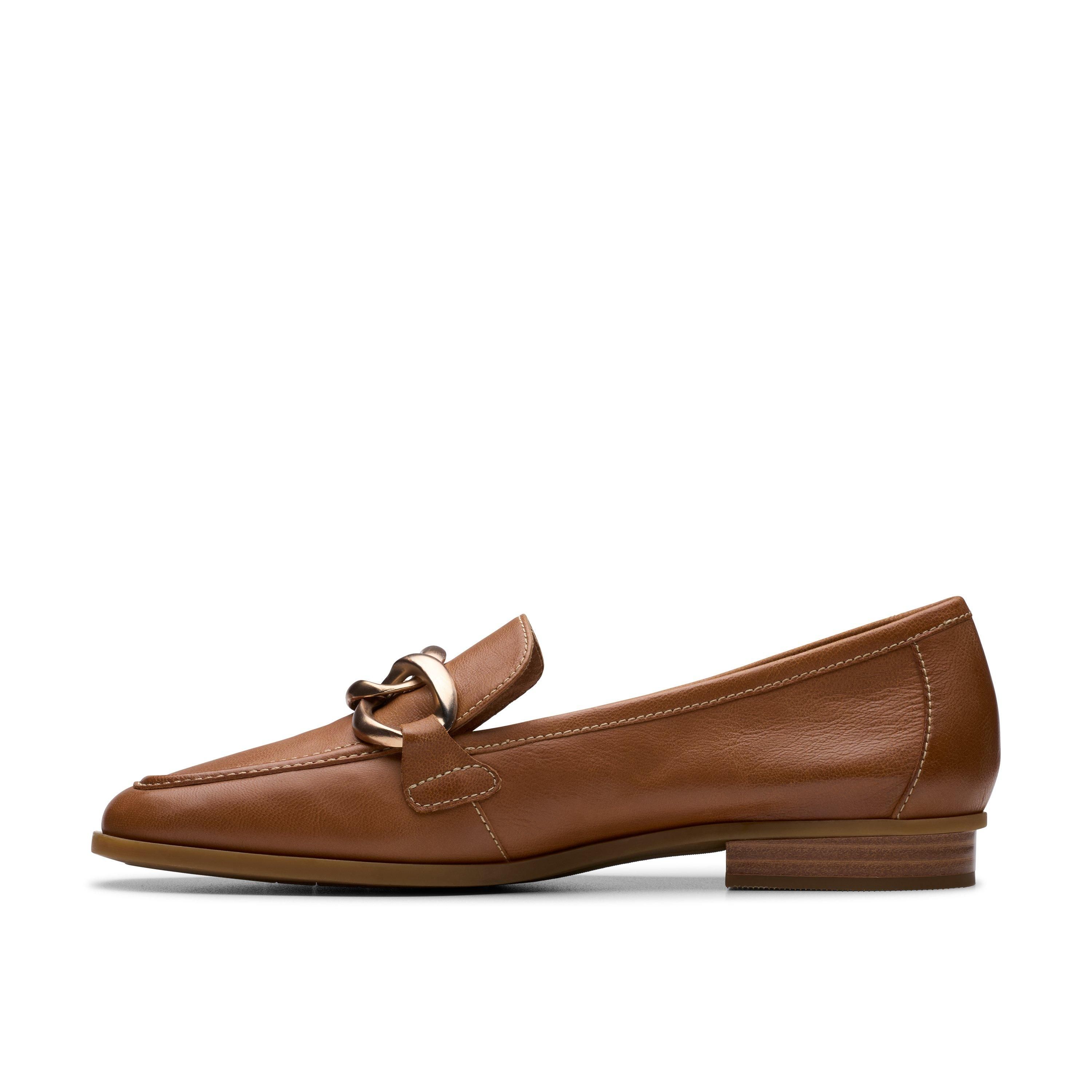 Clarks Sarafyna Iris Loafer Tan Leather Loafers,Slip Ons