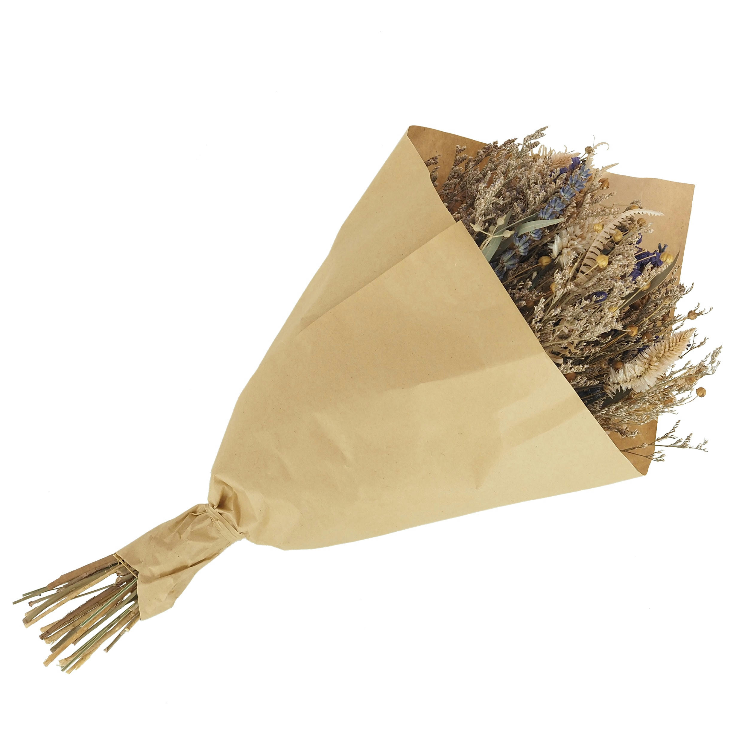 - Bouquet de fleurs séchées papier kraft 40cm