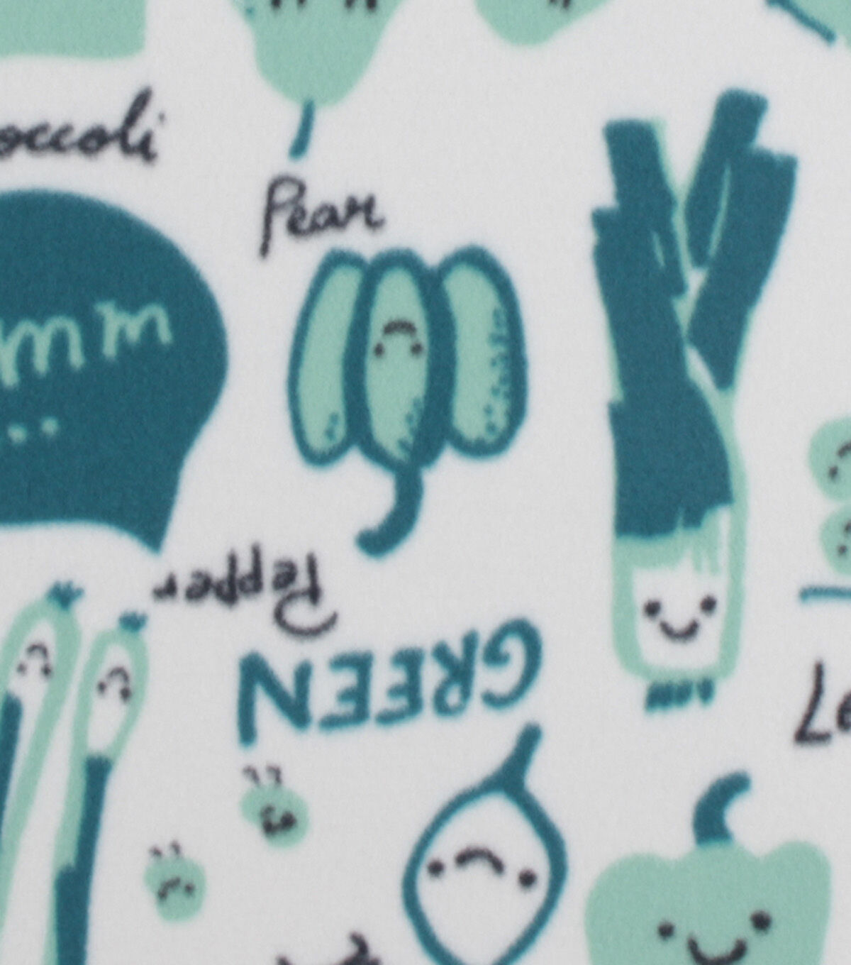 Green Veggies Blizzard Prints Fleece Fabric