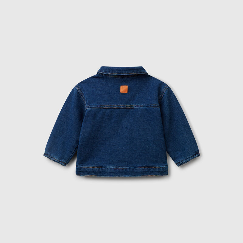 Denim effect fleece jacket