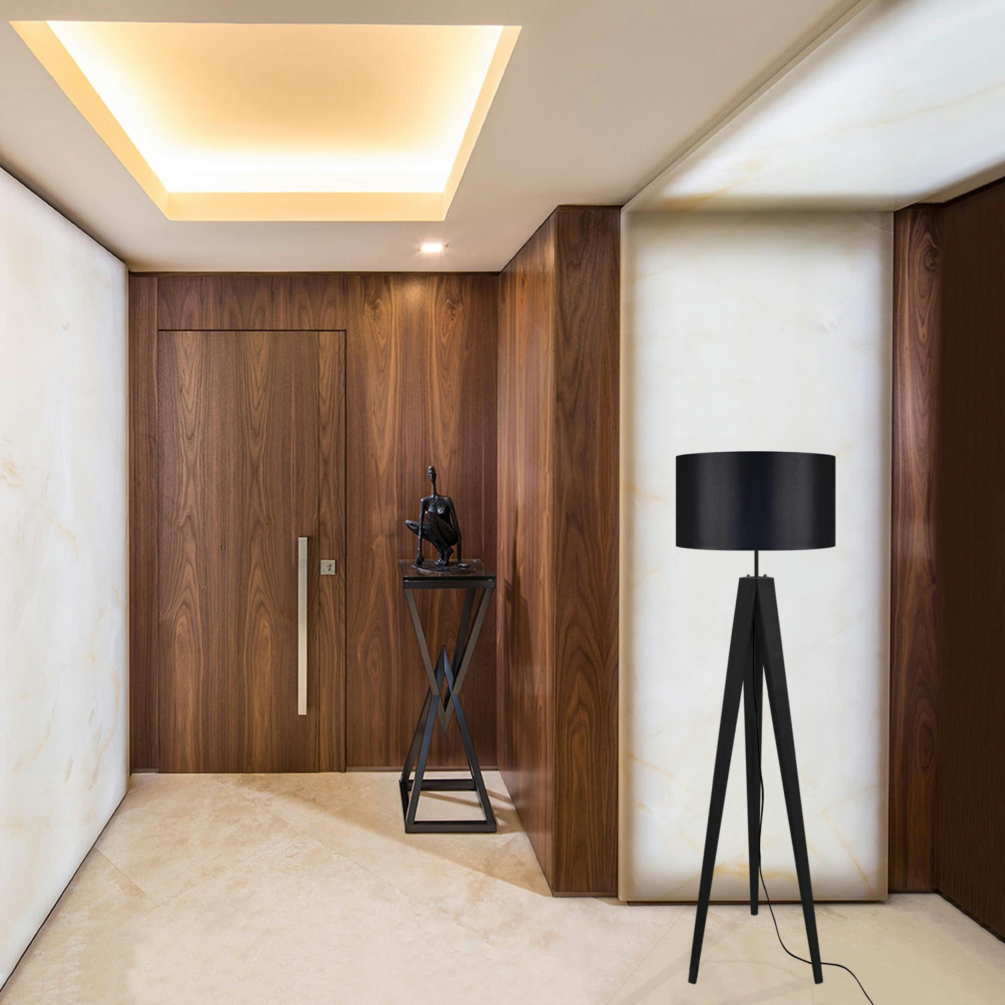 IDUN - Lampadaire bois noir