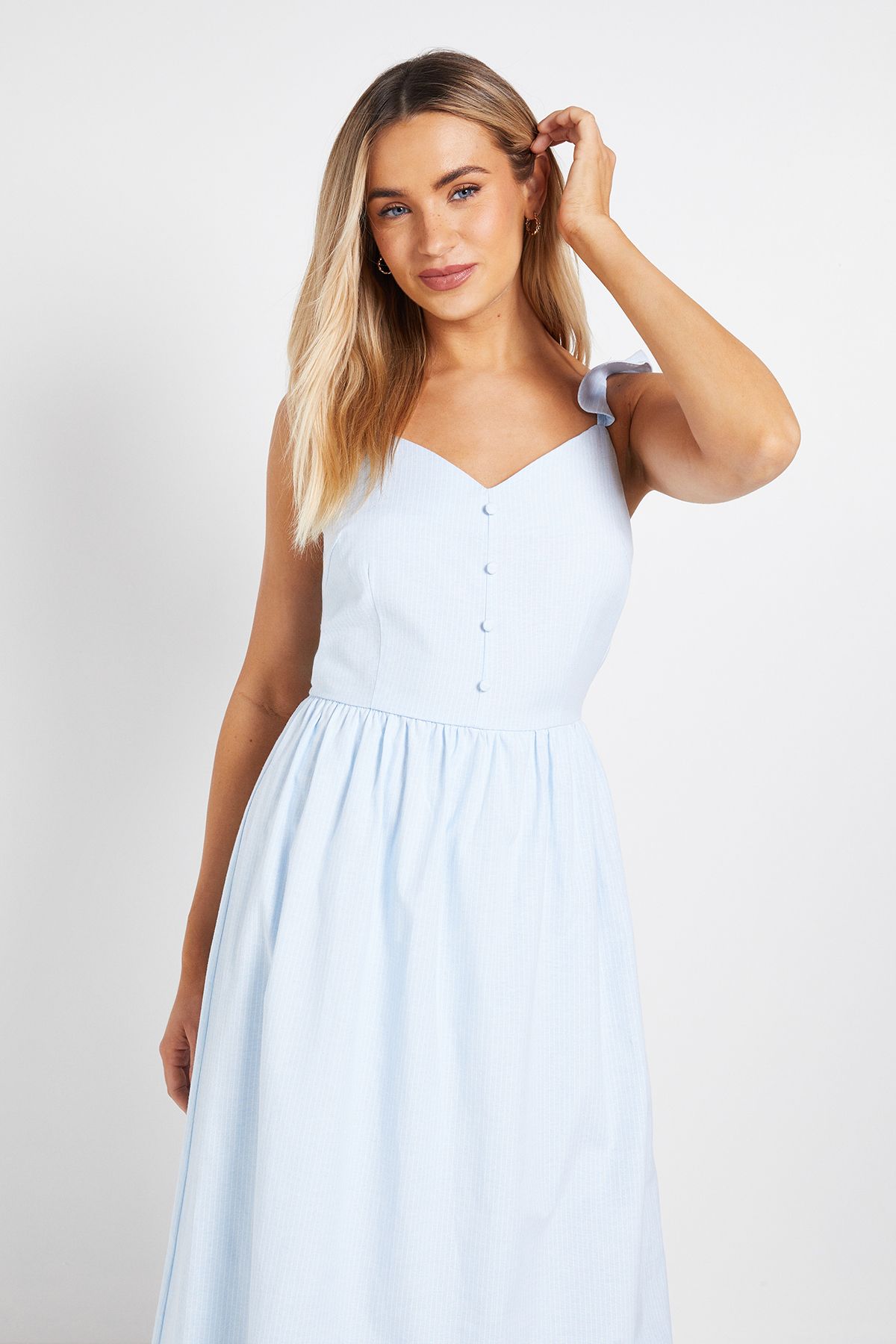 Dorothy Perkins Stripe Flutter Sleeve Midi Dress