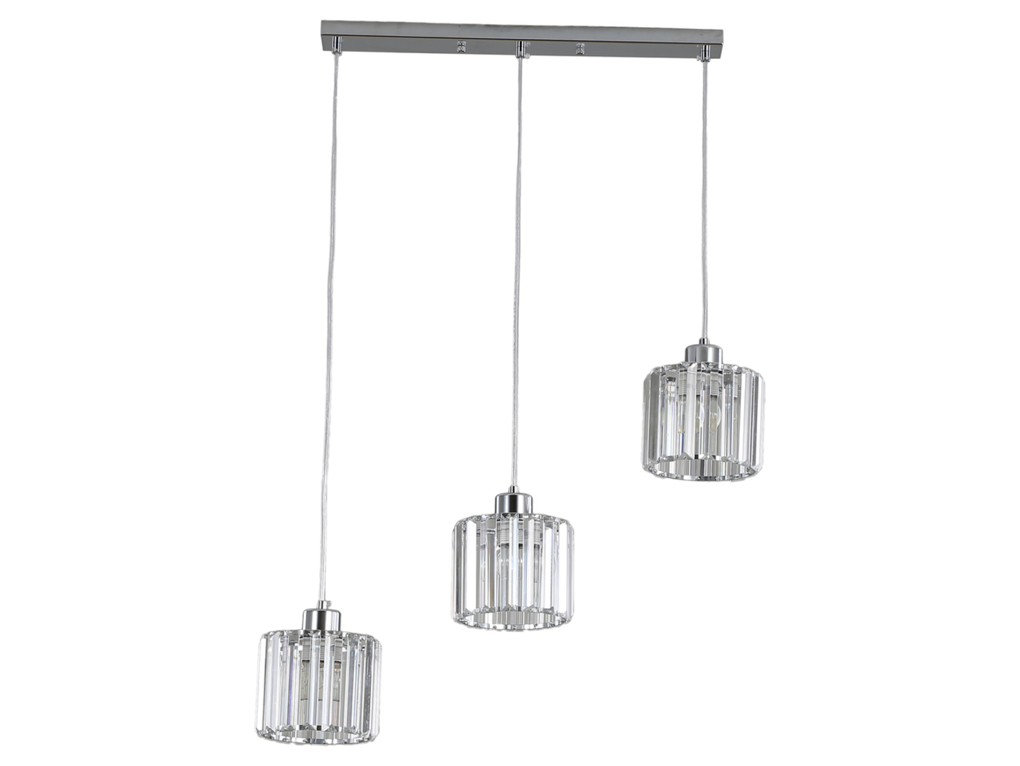 Lampa wisząca Kwarc 3-punktowa stalowa srebrna