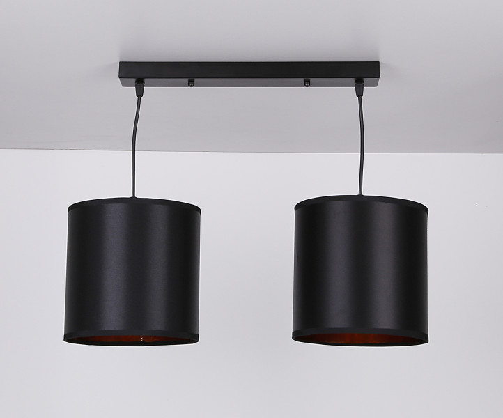 P LAMPA candida wisząca czarny 2x40w e27 abażur czarny