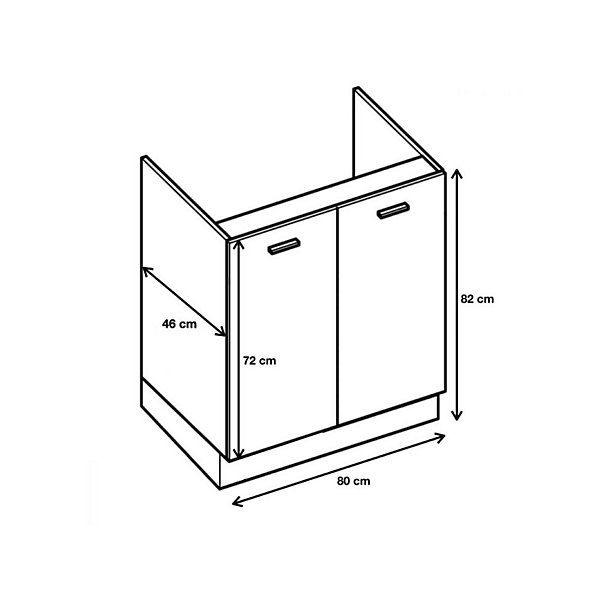 Cuisineandcie - Meuble sous-évier Eco Blanc 2 portes L 80 cm