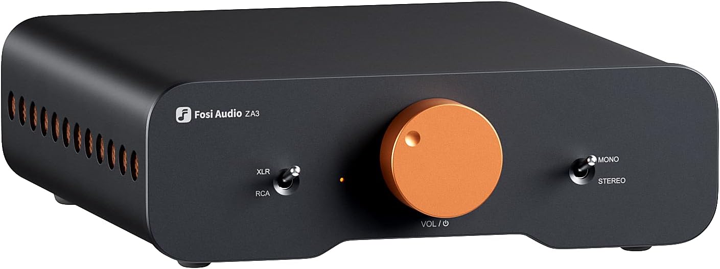 Fosi Audio ZA3 Balanced Stereo Amplifier Home Audio Component Mini 2 Channel Mono Amp TPA3255 for Subwoofer Desktop Home Theater Bookshelf Tower Floorstanding Passive Speakers with 48V Power Supply