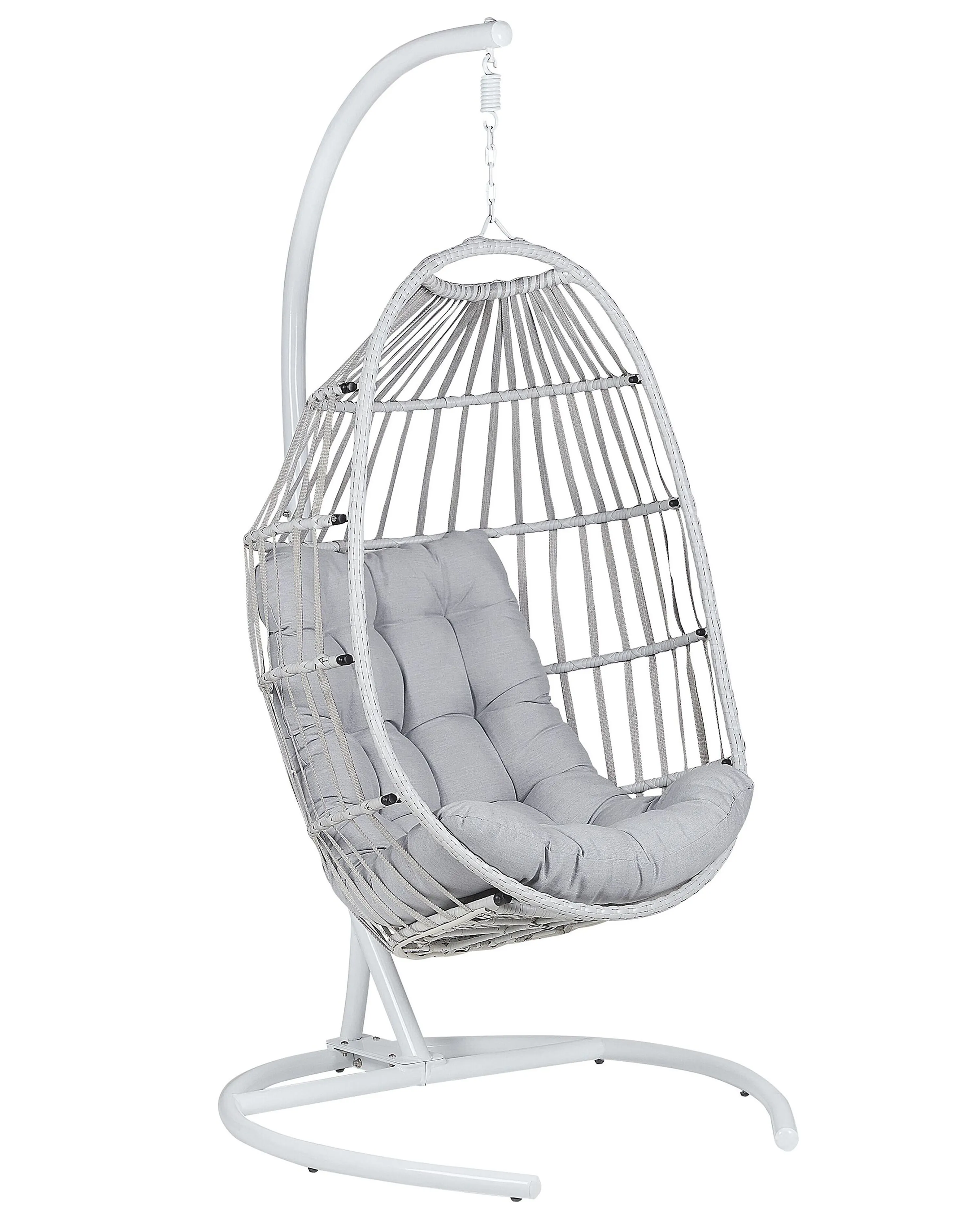 Hanging Chair with Stand SESIA PE Rattan Light Grey