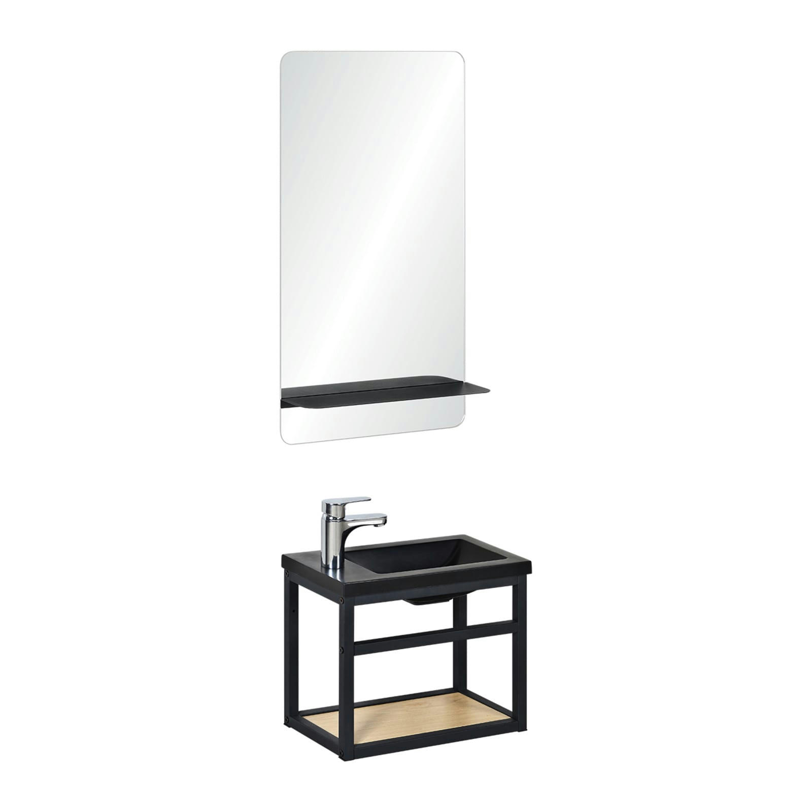 SAO - Meuble lave-mains  + robinet chromé + miroir