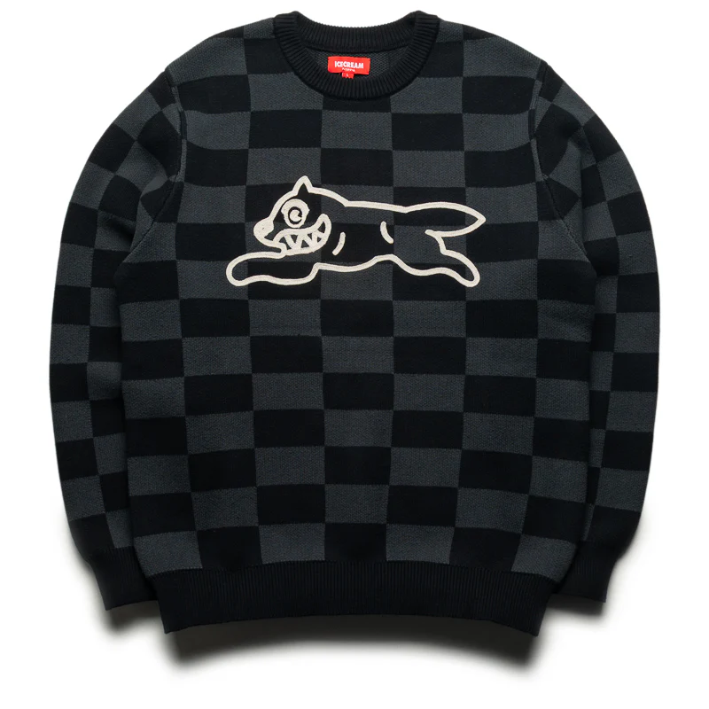 Ice Cream Check Sweater - Black