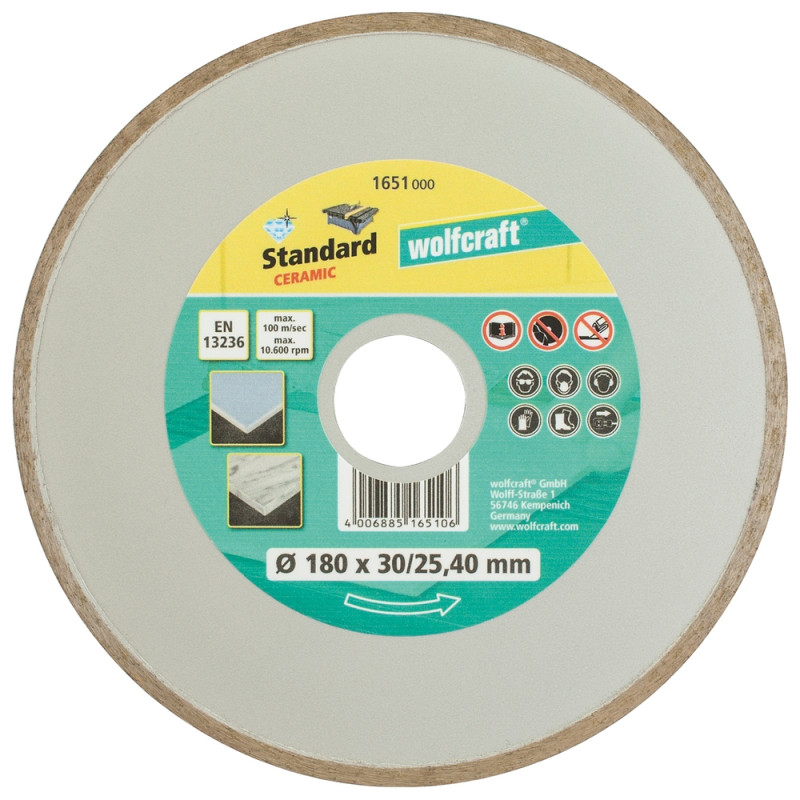 Disque à tronçonner en diamant Ø 180 mm WOLFCRAFT