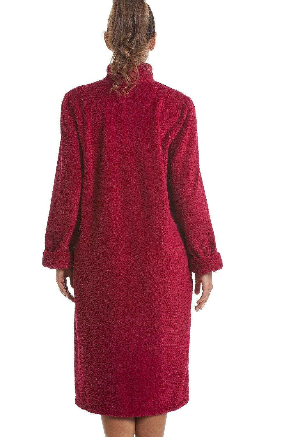 Camille Soft Fleece Zip Front Housecoat
