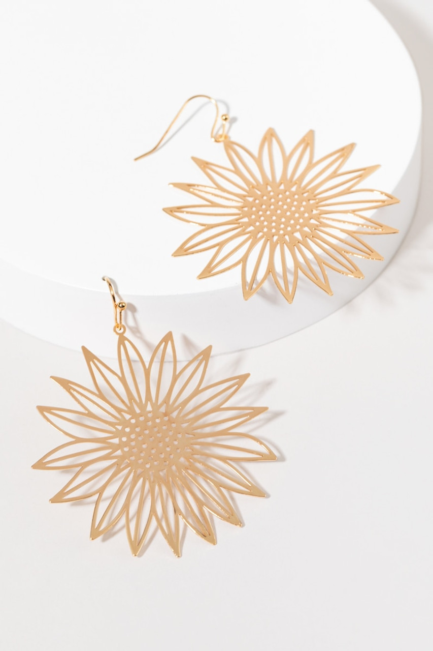 Caroline Sunflower Filigree Earrings