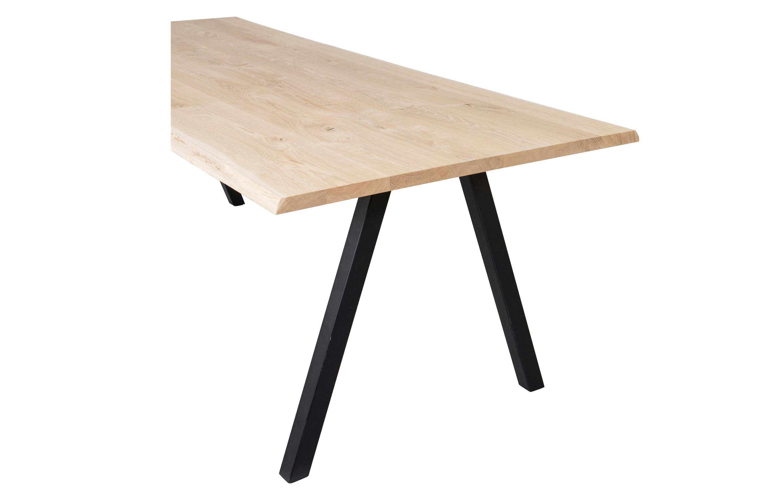 TABLO - Table 160x90 en chêne massif beige avec pieds carré