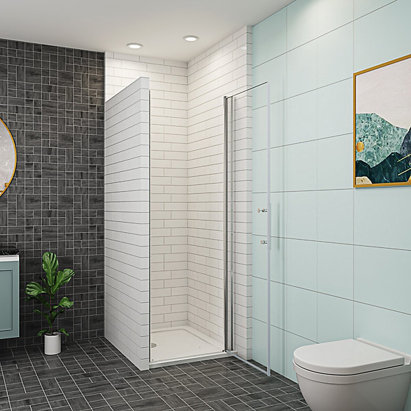 AICA porte de douche 76x187cm en verre anticalcaire et clair