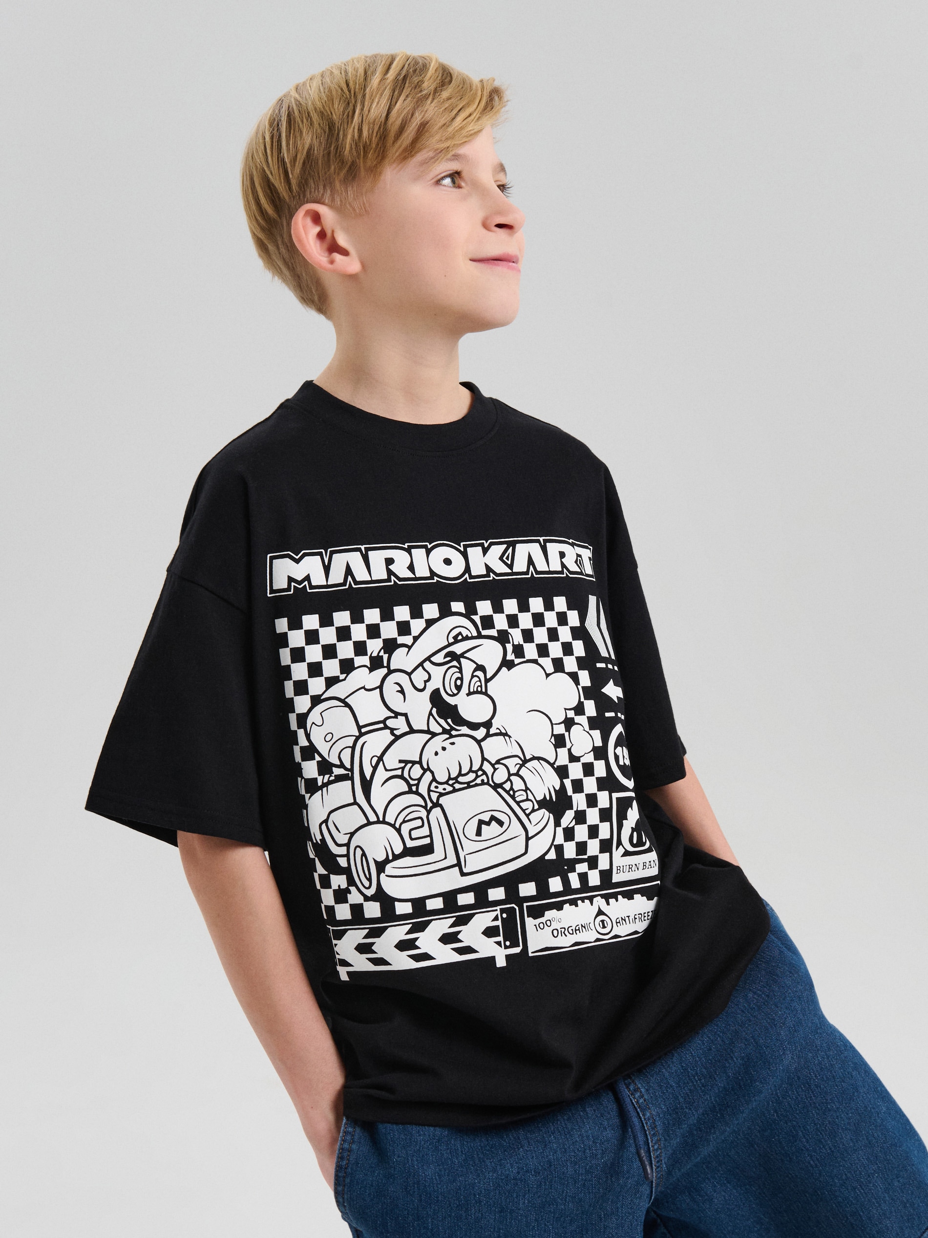Bawełniana koszulka z nadrukiem Mario Kart