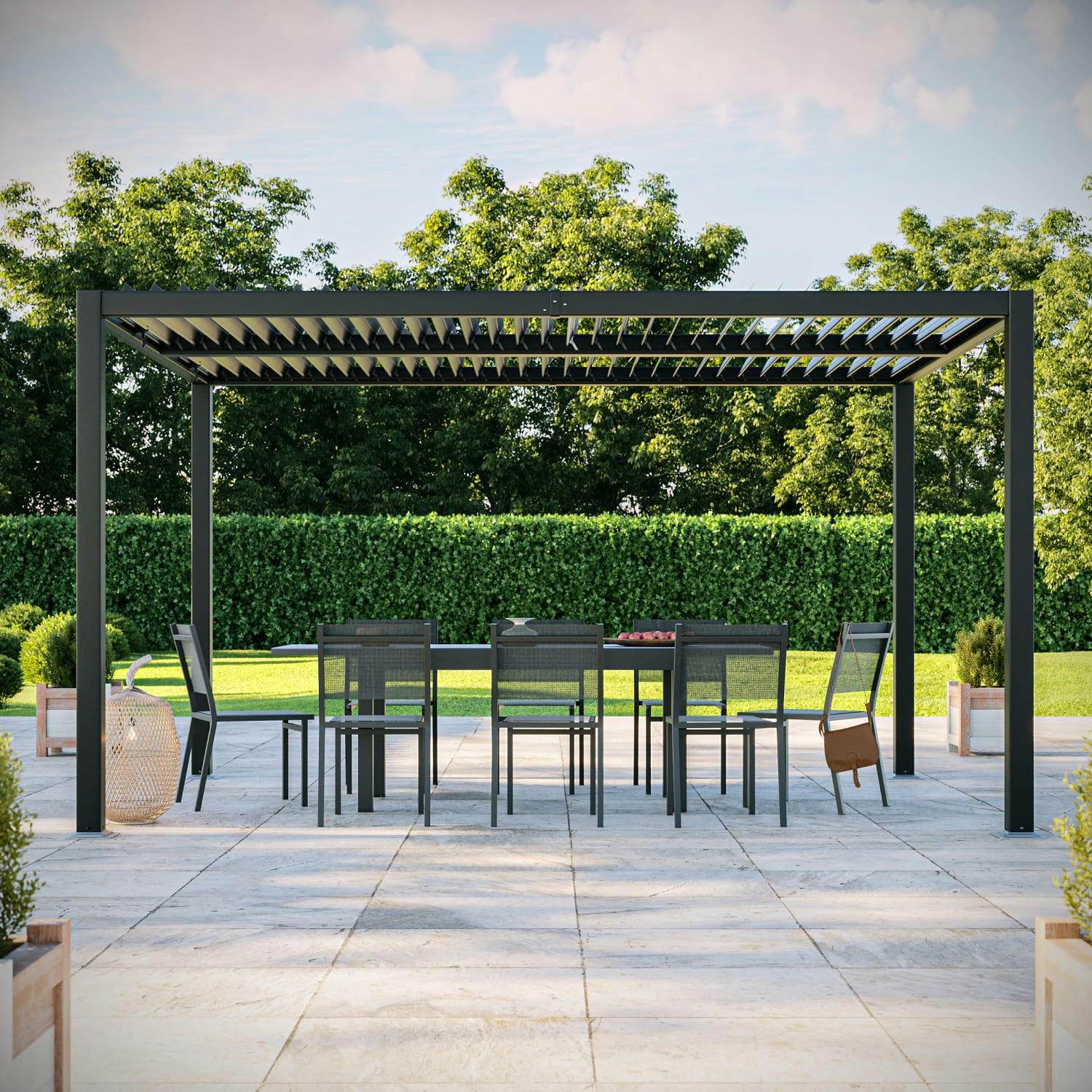 BELAIR - Pergola 3x4m bioclimatique en aluminium Anthracite